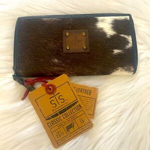 STS Ranchwear Brown and White Cowhide Wallet